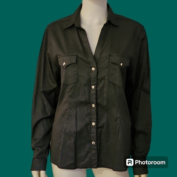 Panhandle Slim Tops - PANHANDLE SLIM Cowboy Core Monochrome Pin Dot Western Snap Shirt